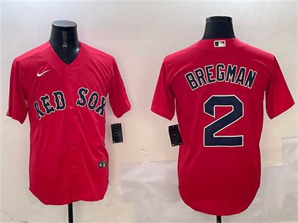 Mens Boston Red Sox #2 Xander Bogaerts Red Cool Base Stitched Jersey